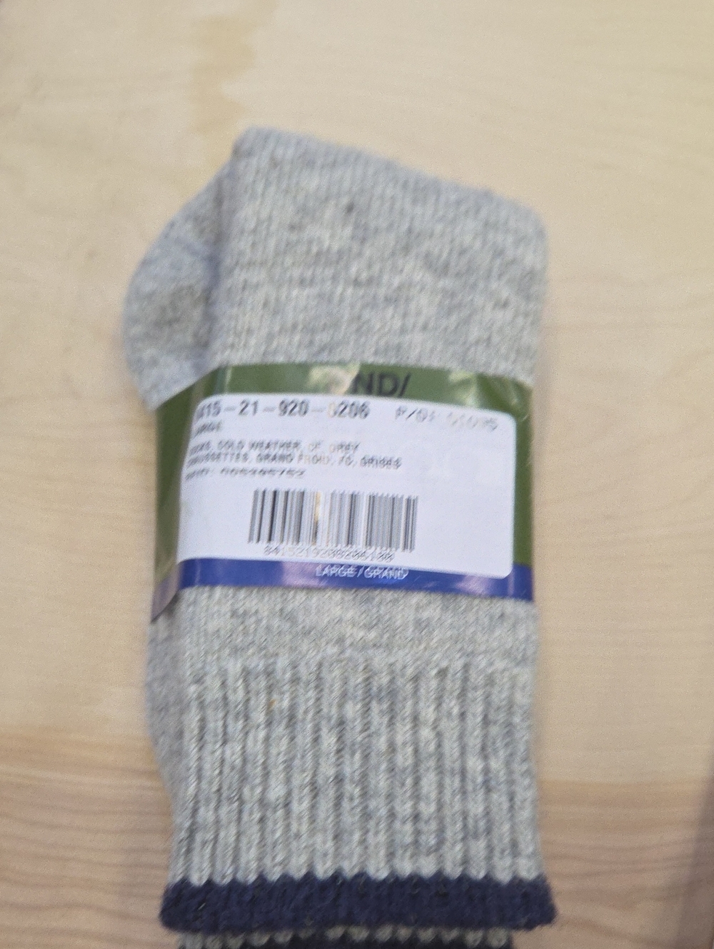 Men's Gray Ribbed Crew Socks - Brand Unspecified